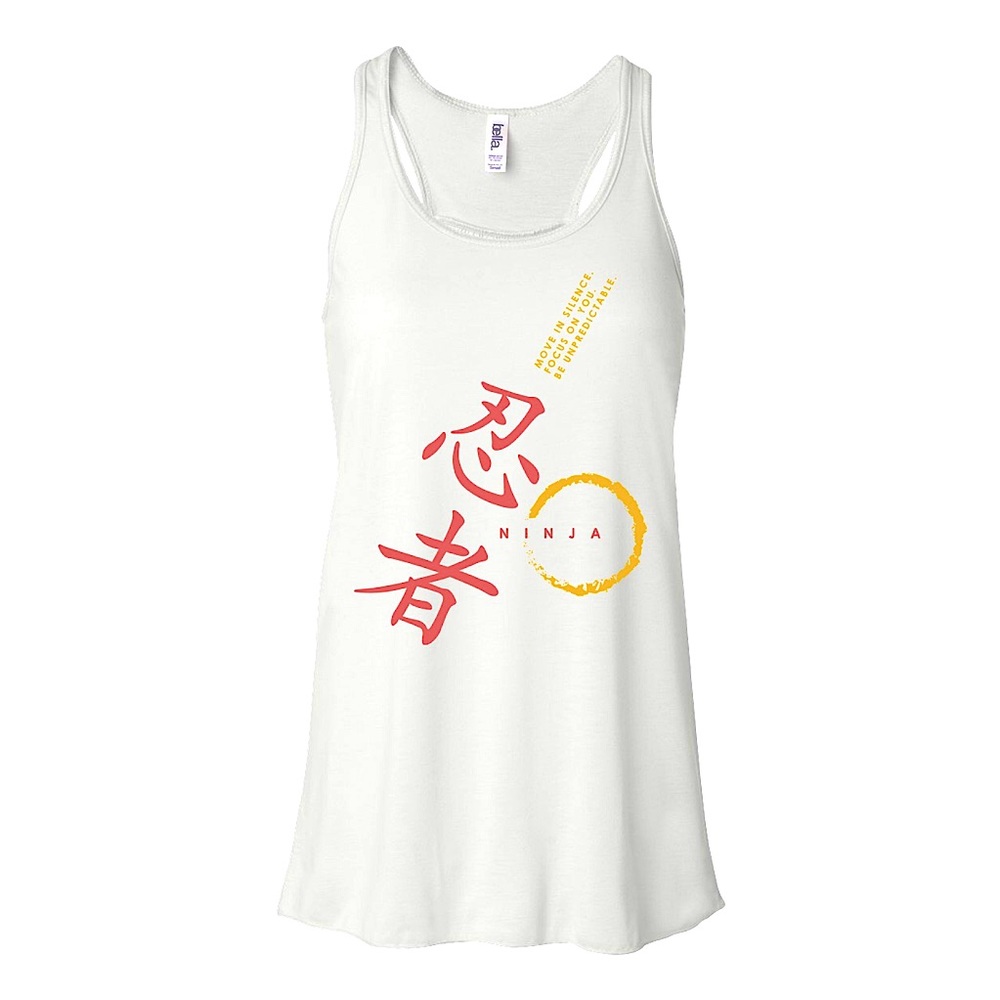 NINJA letters Print White Tanktop